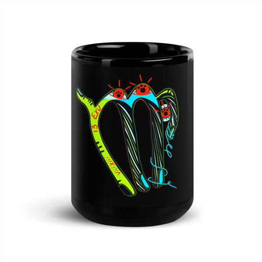 VIRGO Black Glossy Mug