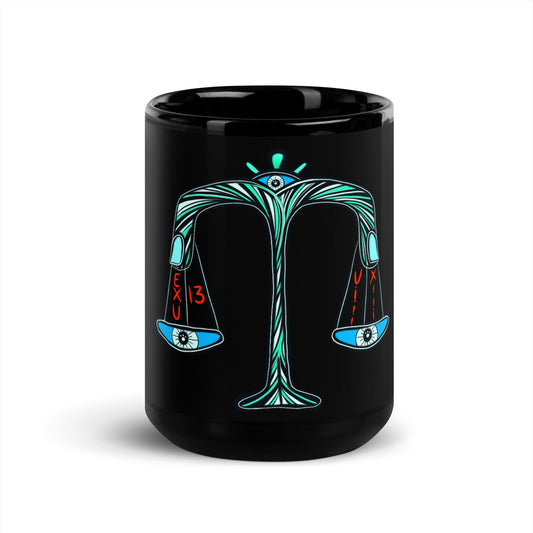 LIBRA Black Glossy Mug