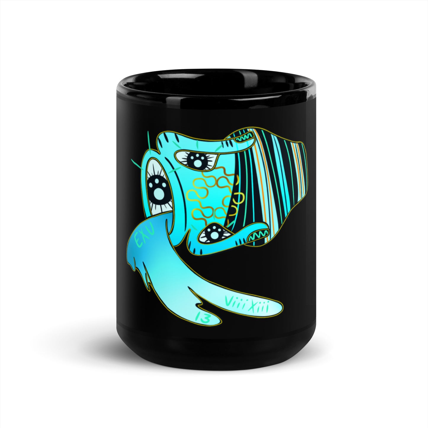 AQUARIUS Black Glossy Mug