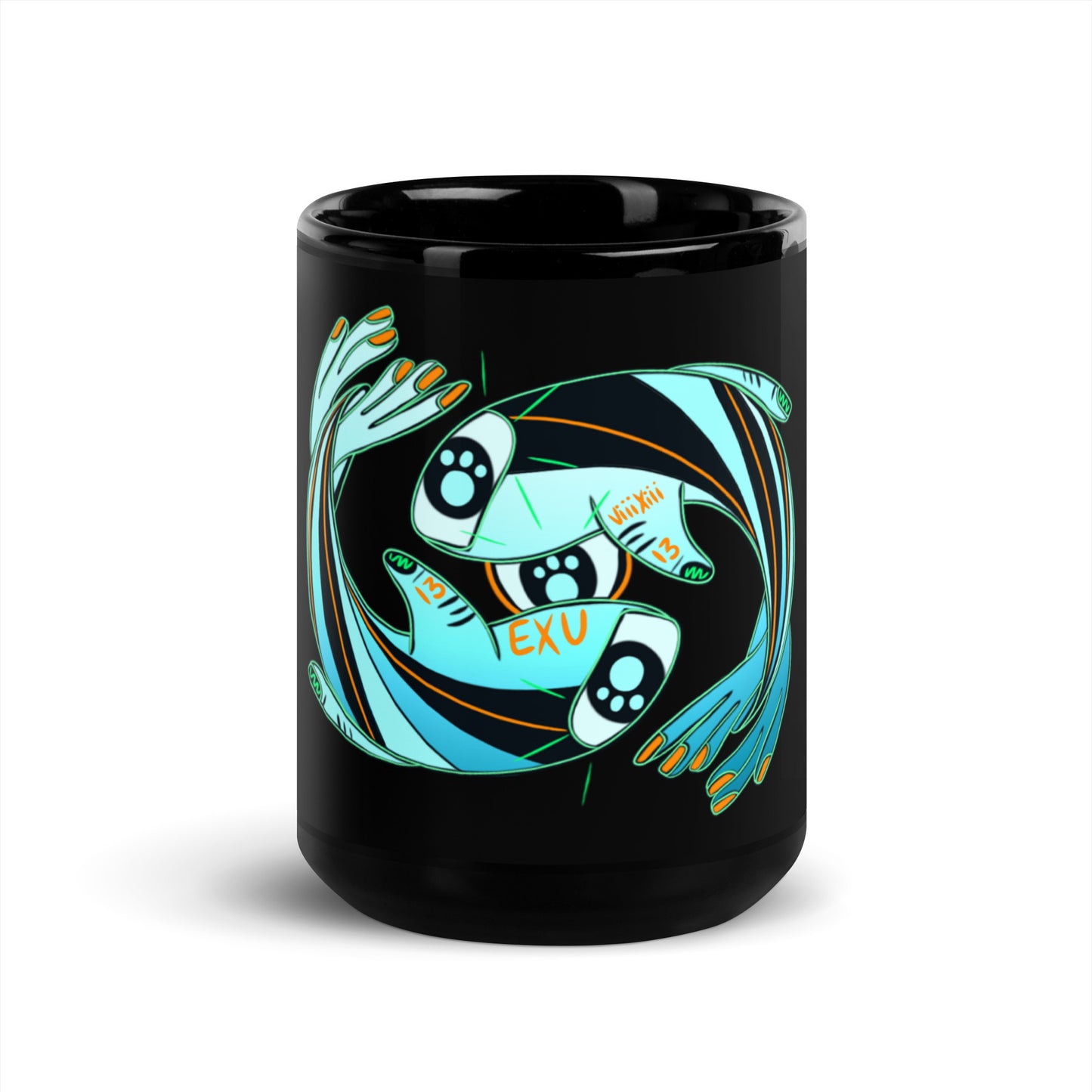 PISCES Black Glossy Mug