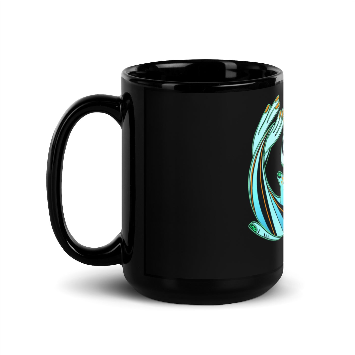 PISCES Black Glossy Mug