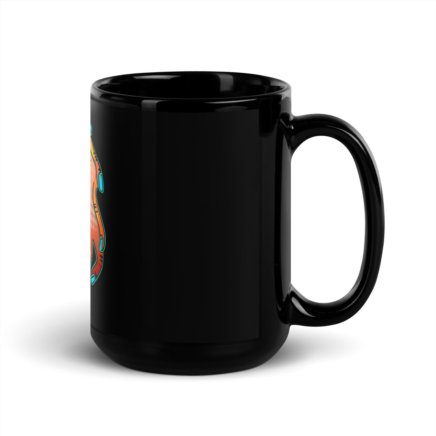 LEO Black Glossy Mug