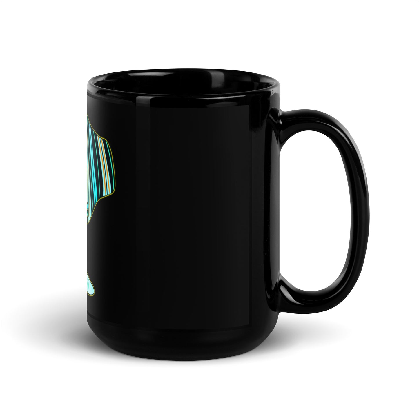 AQUARIUS Black Glossy Mug