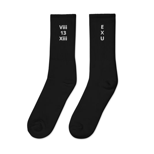 EXU ViiiXiii 13 Embroidered Socks