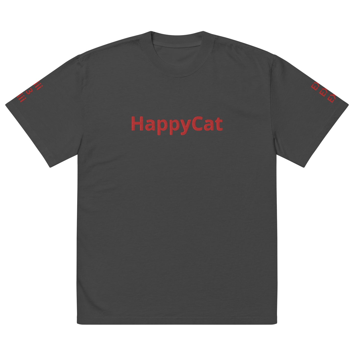 HAPPYCAT Unisex Oversized Faded T-Shirt