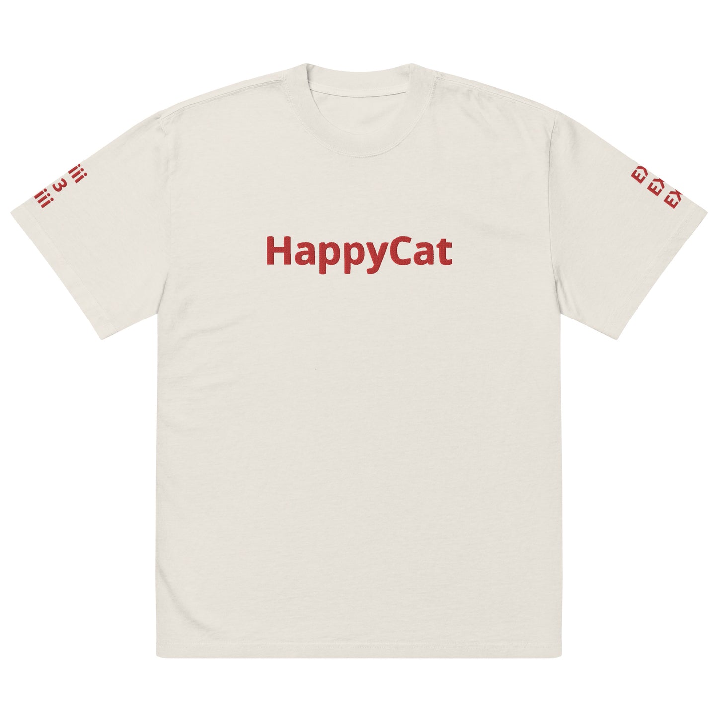 HAPPYCAT Unisex Oversized Faded T-Shirt