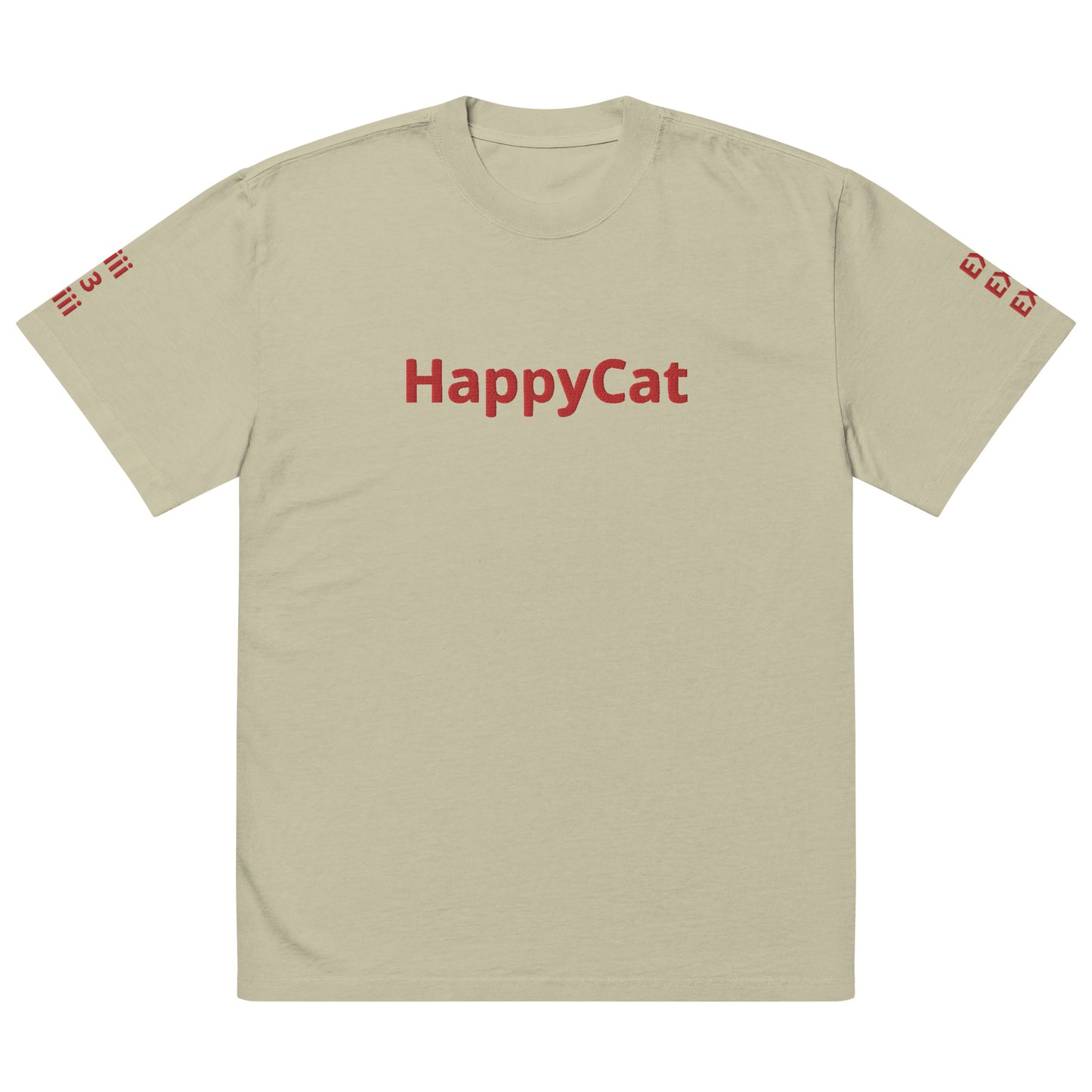 HAPPYCAT Unisex Oversized Faded T-Shirt