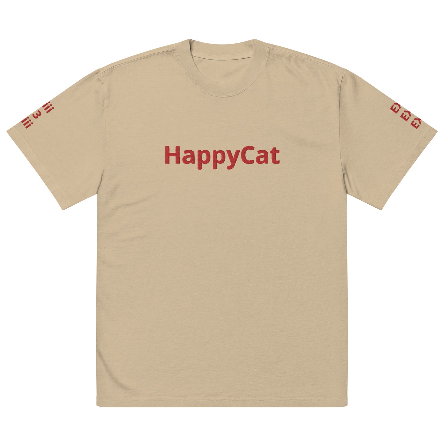 HAPPYCAT Unisex Oversized Faded T-Shirt